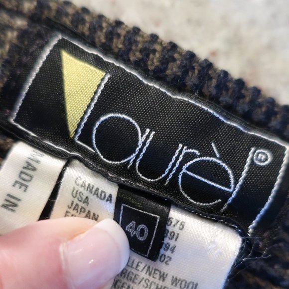 Womens Laurel Dark Navy Blue Taupe Wool Tweed Pencil Skirt 40 US/10 * - Picture 11 of 11